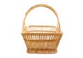 Weave old rattan basket isolated on white background Royalty Free Stock Photo