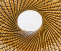 Weave pattern circle and hole in the middle of bamboo background Royalty Free Stock Photo