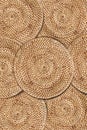 Weave rattan texture background, arranging layers of tradition woven round tray, texture background Royalty Free Stock Photo