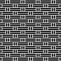 Weave seamless pattern. Repeating black woven basket isolated on white background. Repeated woven prints. Repeat structure. Royalty Free Stock Photo