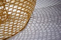 Weaved bamboo vine texture with shadows on the ground Royalty Free Stock Photo