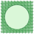 Woven Coconut Leaf with Round Frame Green Vector Background Royalty Free Stock Photo