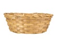 Weaved Straw Basket Isolated Royalty Free Stock Photo