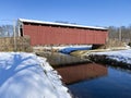 Weaver\'s Mill Covered Bridge on a nice winter day in Lancaster County, Pennsylvania Royalty Free Stock Photo