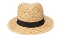 Weaves hat, Handmade Straw Hat on white Royalty Free Stock Photo