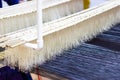 Weaving equipment Household weaving - Detail of weaving loom for homemade silk