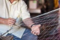 Weaving fishing net