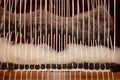 Weaving loom with sheep wool