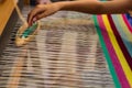 Weaving Loom and thread of yarn Royalty Free Stock Photo