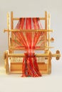 Weaving mini machine for making belts with patterns. Folk art, handmade Royalty Free Stock Photo