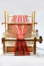 Weaving mini machine for making belts with patterns. Folk art, handmade Royalty Free Stock Photo