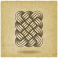 Weaving symbol abstract knot icon on vintage background Royalty Free Stock Photo