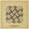 Weaving symbol abstract knot icon on vintage background Royalty Free Stock Photo