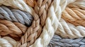 The weaving texture features interlaced fibers in a complex pattern, presented in soft earth tones against a natural, Generated AI