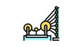 weaving and warping cotton machine color icon animation