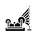 weaving and warping cotton machine glyph icon vector illustration