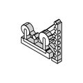 weaving and warping cotton machine isometric icon vector illustration