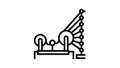 weaving and warping cotton machine line icon animation