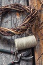 Weaving wreath of vines