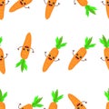 Seamless Pattern Cute Carrot Background Vector Illustration