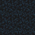 Seamless dumbbell pattern isolated on background.