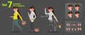 Businesswoman working Stylized character design set for animation Royalty Free Stock Photo