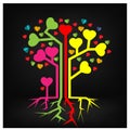 Colorful love and tree stock design vector. Vector illustration