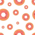 Bread and bakery hand drawn illustration . Bakery hand drawn pattern for wrapping.cute donut