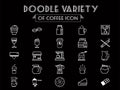 doodle variety of coffee icon