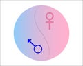 Male and female sign in a yin yang symbol Royalty Free Stock Photo