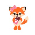 Cartoon cute fox girl lovely chocolate vector