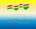 Abstract sunglasses beach summer logo