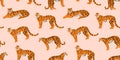 Trendy tiger pattern. Vector seamless texture.