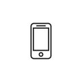 Mobile Phone Oultine Vector Icon, Symbol or Logo. Royalty Free Stock Photo