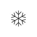 Snowflake Oultine Vector Icon, Symbol or Logo.