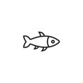 Fish Oultine Vector Icon, Symbol or Logo.