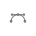 Bezier Curve Oultine Vector Icon, Symbol or Logo.