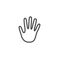 Hand Oultine Vector Icon, Symbol or Logo.