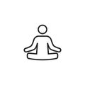 Lotus Position Oultine Vector Icon, Symbol or Logo.