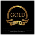 Gold member stock icon. Design for logo, banner, template, vector illustrator
