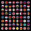 All europe flags circle shape icons