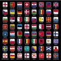 All europe flags icons collection Royalty Free Stock Photo