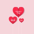 Valentines day Sale background with Heart Shaped