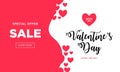 Valentines day Sale background with Heart Shaped