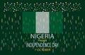 Illustration design flag happy indepedence day nigeria Royalty Free Stock Photo