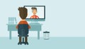 Video conference. Business communication. Flat vector