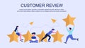 Concept of feedback, testimonials messages and notifications. Rating on customer service illustration.