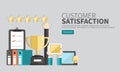 Concept of feedback, testimonials messages and notifications. Rating on customer service illustration.