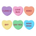 Rainbow Candy Hearts Collection Royalty Free Stock Photo