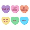 Rainbow Candy Hearts Collection Royalty Free Stock Photo
